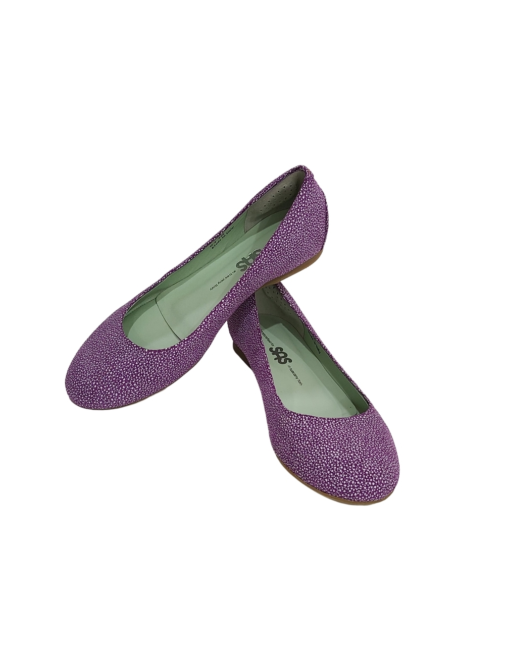 SAS Lacey Ballet Flats Purple Slip-On Shoes 7
